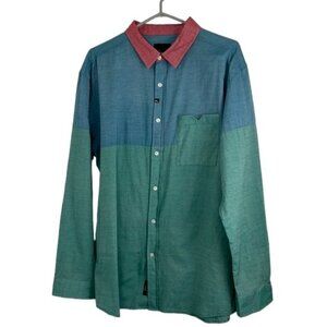 Imperial Motion Men's Vintage-80's-Look Colourblock Long Sleeve Shirt